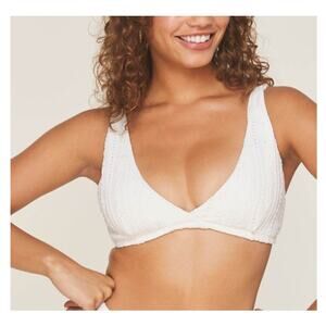 🔥Andie The Belmar Top White / Coconut Women's Size XS Eyelet Bikini NWT